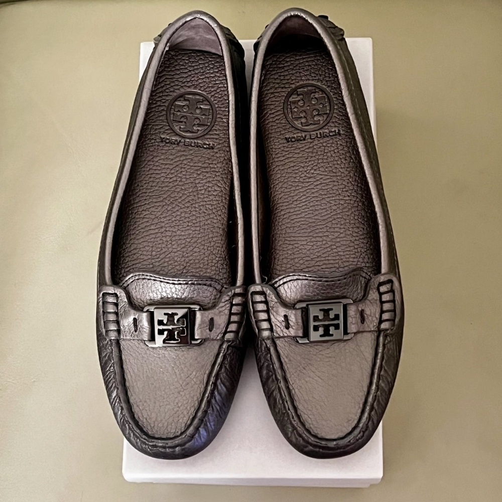 Tory Burch Pewter Kendrick Loafers